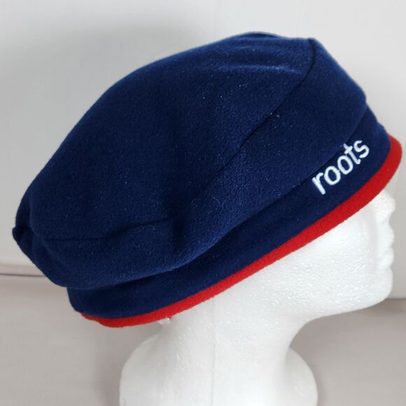 Roots 2002 Vintage Olympics Beret Fleece Cap Hat USA Olympic Team Blue Red - Picture 4 of 7